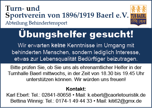 TUS-Übungshelfer gesucht